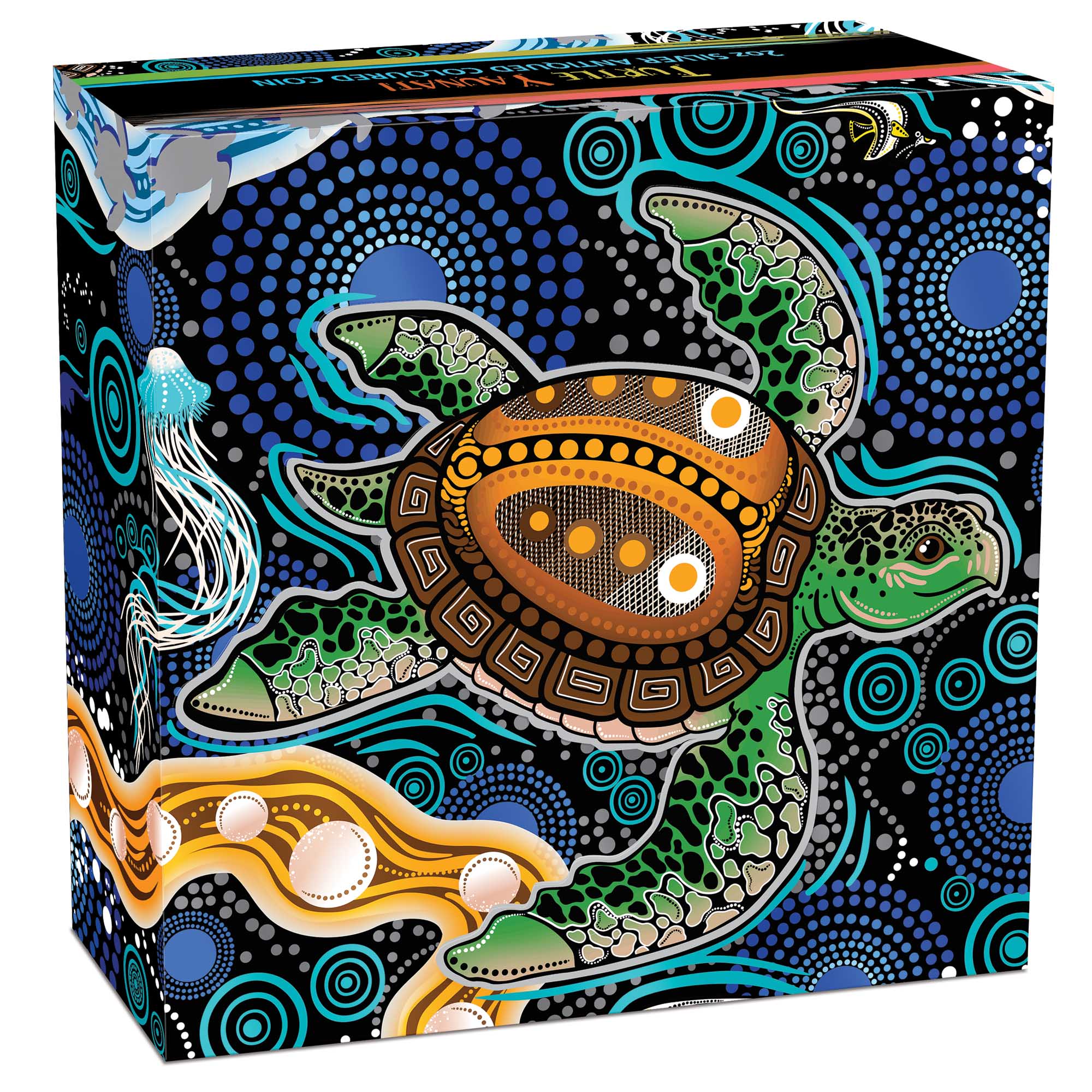 Turtle Yaunati Kolorowana – 2 uncje Srebra 2026 Antiqued - obrazek 4